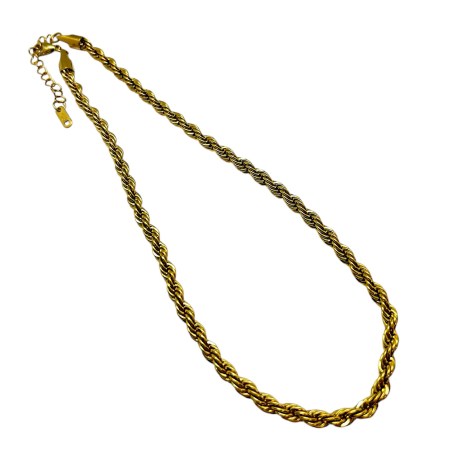 necklace steel gold twisted1